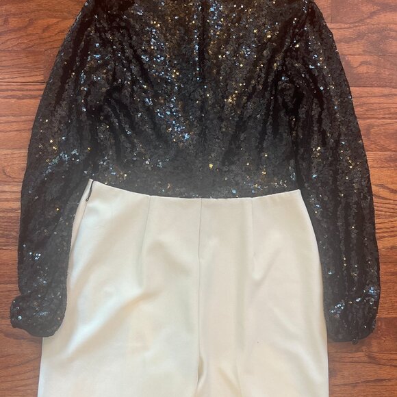Ralph Lauren Sequin Crepe Wide Leg Jumpsuit, Size 6 - Picture 8 of 14